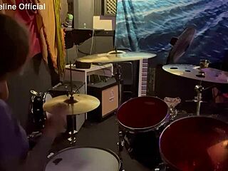 felicity feline drumming in her lockout with tattoo reality