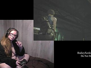 naked resident evil 3 play through part 8 with bbw brunette