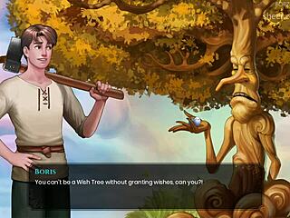 Is This Crazy Big-Tits Blonde Really Chopping His Wooden Cock with an Axe?