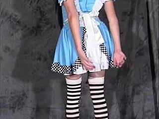 Watch RAVEN RAE'S COSTUME STRIP TEASE With UNDRESSING, LINGERIE, SHAVED PUSSY, And SMALL TITS!