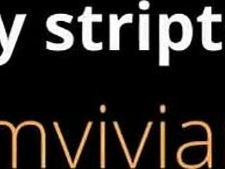 my sexy striptease in white lingerie and stockings on couch