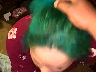 Woman performs sloppy blowjob on large cock