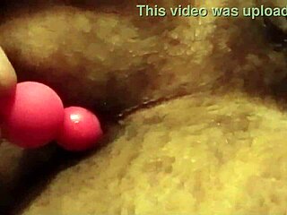 Hairy amateur uses toys for anal solo play