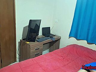 Visiting friend arrives from the party excited and gets fucked in femdom hardcore