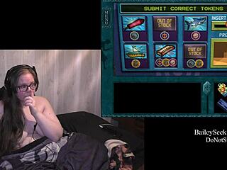 Fat gamer girl shows off her tattoos and piercings