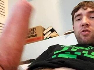 Watch new jizzman stroke his penis and shoot jizz!