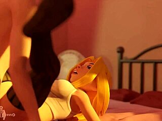 Horny pornstar gets naughty in cartoon video