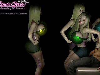 Big-boobed beauties in seductive dance moves