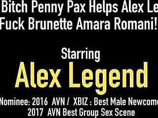 Three-way action with Penny Pax and Amara Romani in a hot gay porn video
