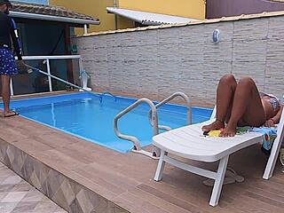 Husband Leaves, Pool Cleaner Fucks Me Anal Hard