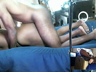 Homemade ebony amateur bent over for monster cock