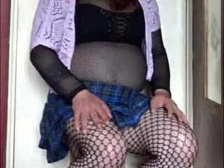 Real homemade video of bisexual crossdresser in action
