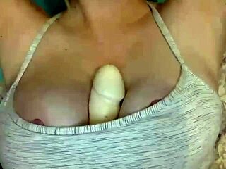 blonde with big tits teases on web chat