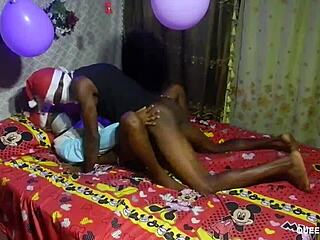 skinny teen girl has a fun christmas day adventure with a big surprise