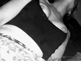 Taymanda fucks on picnic table, squirting outdoors