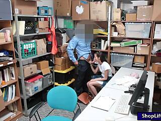 Pretty teen caught stealing, screwed by officer