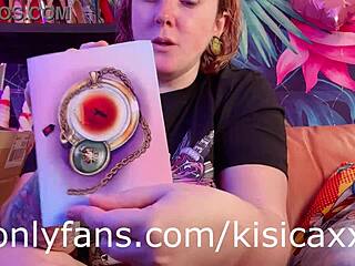 Unpacking a massive monster dildo for intense play