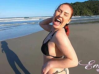 Beach exhibitionism with pocahontas and lolah