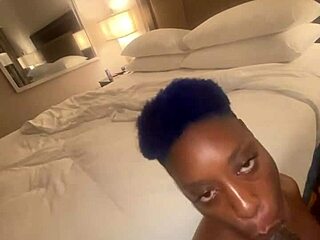 ebony whore sucks big black cock deepthroat pov