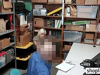 Blonde Teen With Big Tits Busted By Policeman In Office