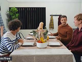 Kaleb Stryker Jack Hunter Nate Grimes Kyle Connors in Rough Gay Orgy with Monster Cock Riding and Cum on Face