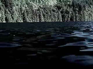 Supernatural Blonde Girl in Bikini Swimming