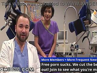 Patient Jackie Banes undergoes medical examination with vibrator