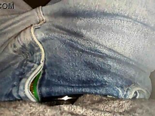 Urination in automobile on upholstery and denim