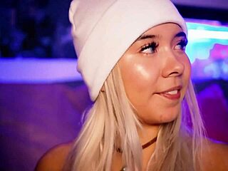 why is the horny blonde teasing her stepbrother's cock in boxers?