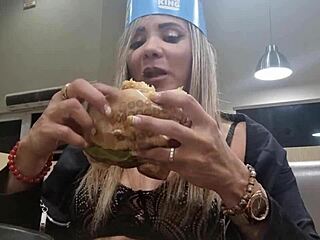 Elegant milf bent over in public doggystyle