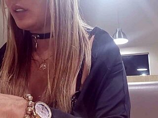 Elegant milf bent over in public doggystyle