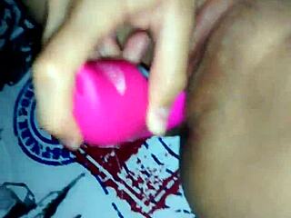 New Toy for Her Rich Vagina in Latina Couple Scene