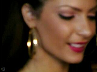 Beautiful woman teasing on webcam