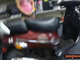 perky tits blond woman spied at pawnshop