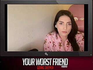 Petite redhead Aria Carson swallows interracial cock!