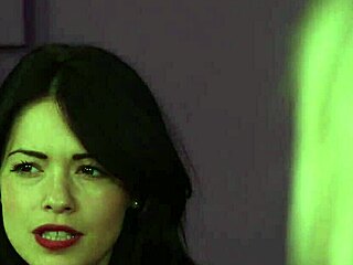 Watch these bigtitted british femdoms tug the sub in a group session