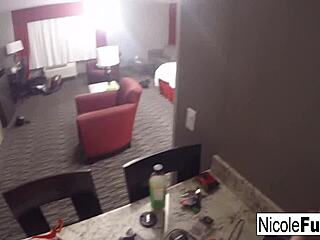 Sizzling making of Nicole Aniston's scene with a close-up view