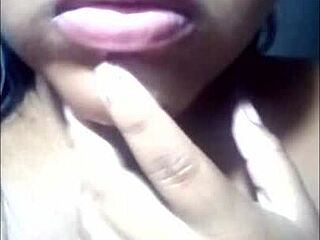 Latina with big tits masturbates and cums on voyeur video call