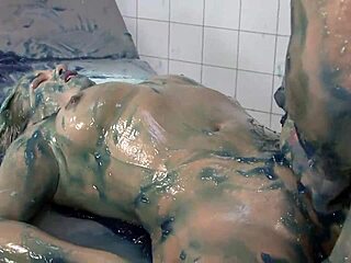 Waxed slave gets mouth fucked!