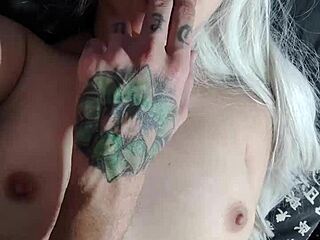 Busty blonde spreads her legs and gets fucked hard while slapped in the face with monster cock!