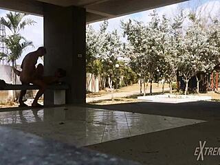 skinny teen twinks getting assfucked bareback near football field 😈