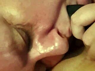 Fat bbw wife gives detailed nylon blowjob to amateur husband in their home