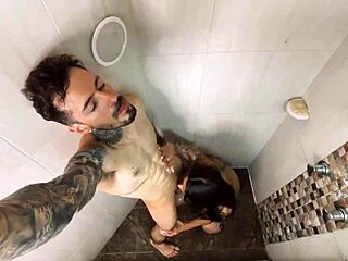 Taking a shower with Kendra Romans, a sexy Latin transgender girl