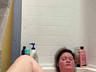 horny milf feels aroused in the shower