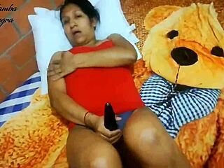 Latina Wife Masturbates to Orgasm with Vibrator