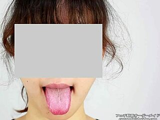 Asian Japanese Woman Uses Tongue In Fetish Play