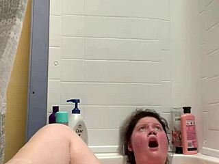 horny milf feels aroused in the shower