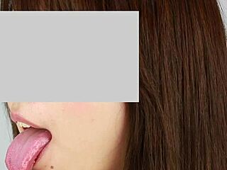 Asian Japanese Woman Uses Tongue In Fetish Play