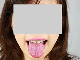 Asian Japanese Woman Uses Tongue In Fetish Play