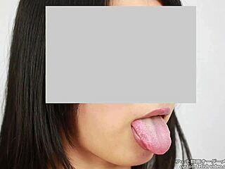 Asian Japanese Woman Uses Tongue In Fetish Play
